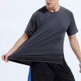 thumbnail image 2 of BOBOGOJP T-Shirts pour Homme Manches Courtes Col Rond T-Shirt Doux Léger Hauts (Gris Foncé,5TG), 2 of 4