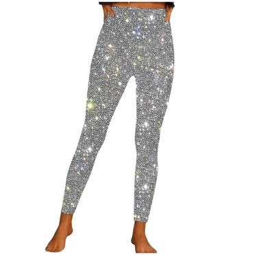 FAIWAD Leggings Scintillants pour Femmes Taille Haute Ajustés Extensibles Pantalons Grande Taille Leggings de Yoga Ajustés