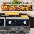 thumbnail image 2 of Ourlova 6/10/12L Commercial Electric Deep Fryer Dual Tank w/Basket & Lid Countertop Stainless Steel Deep Fryer for Large Tank French Fries Onion Rings, 2 of 6
