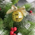 thumbnail image 3 of Gold 2 Inches Gold Christmas Ball With Bow Flocked Ornament For Holiday Tree Decoration, 3 of 6