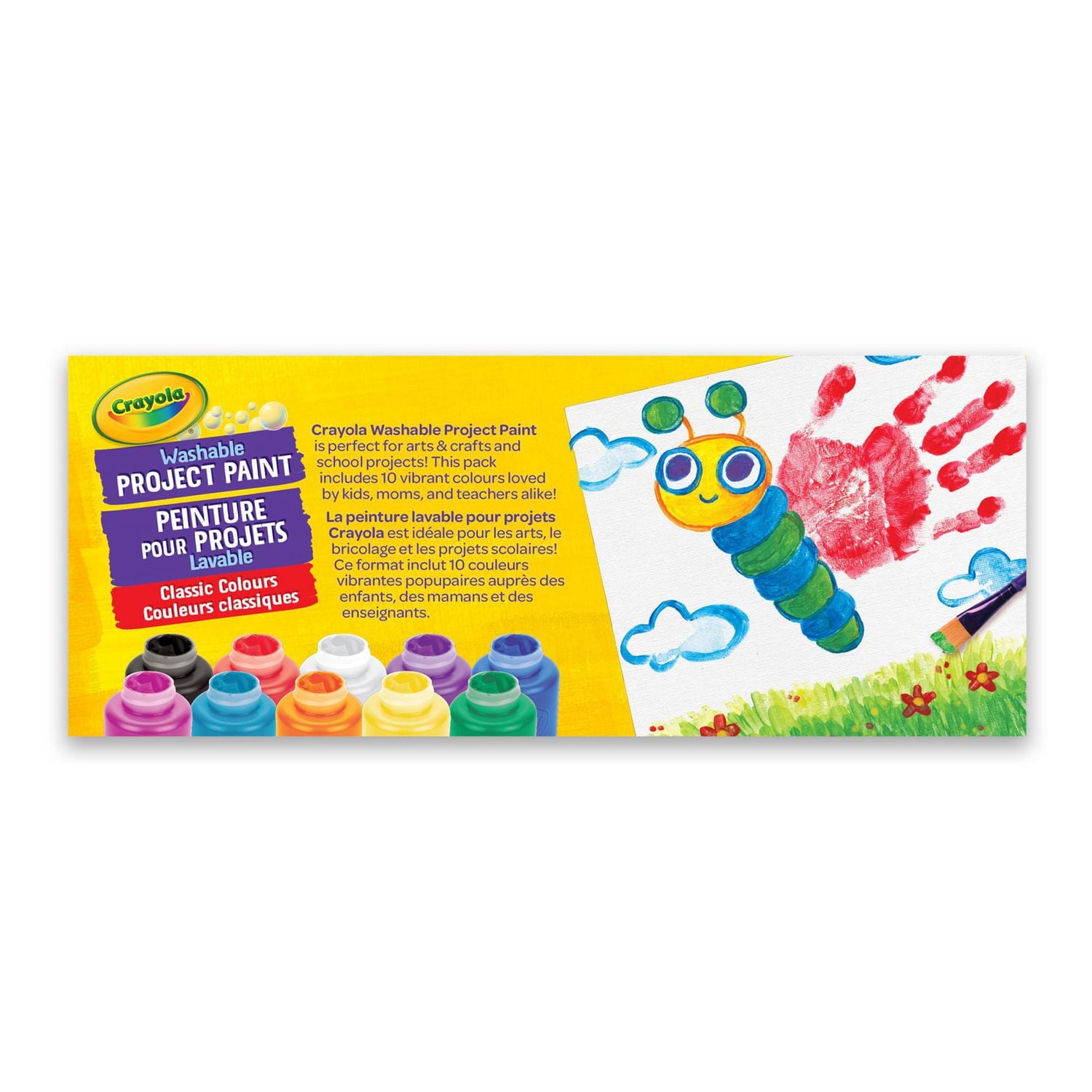 10 pots de peinture lavable Crayola