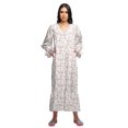 thumbnail image 3 of Moomaya Printed V-Neck Sleepwear Cotton Ruffled Border WoMen's Maxi Nightdress, 3 of 5