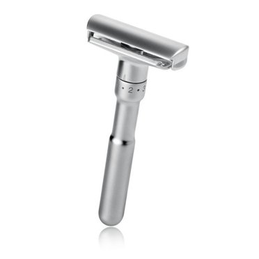 Stainless Steel Blade Mild Gift for Him Womens Face Manual Shaver Double Edge Razor Classic Men Shaving Adjustable Safety Razor (silver)