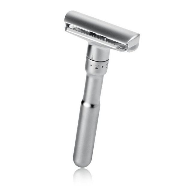 Stainless Steel Blade Mild Gift for Him Womens Face Manual Shaver Double Edge Razor Classic Men Shaving Adjustable Safety Razor (silver)