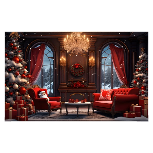 CEHVOM Tapis de Noël pour l'Extérieur, Tapis de Porte Rouges de Noël pour l'Entrée Extérieure, Tapis de Porte avant de Noël pour l'Entrée Intérieure, Tapis de Décoration de Noël pour la Maison, Tapis de Salon Décoration de Sol