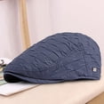 thumbnail image 4 of Spring Men Newsboy Hat Solid Color No Brim Snap Button Adjustable Windproof Sun Protection British Flat Hat Fashion Accessories, 4 of 7