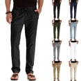 thumbnail image 2 of WEIYLL Mens Pants Casual Elastic Waist Adjustable Drawstring Black Trousers Size XXL, 2 of 6
