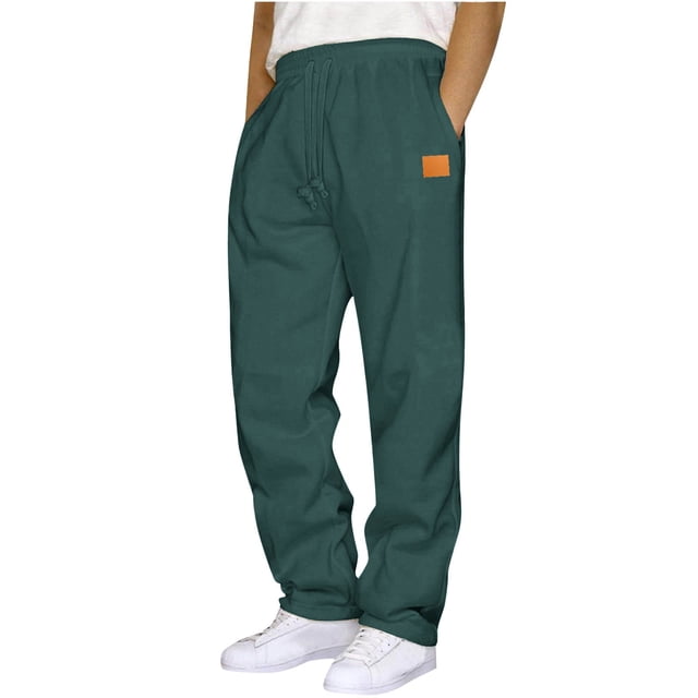 LIaqionyy Mens Sweatpants Open Bottom Casual Elastic Waist Drawstring Jogger Lounge Pants with Pockets