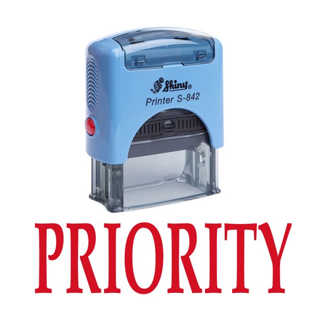 PRIORITY Self Inking Rubber Stamp Custom Shiny Office Stationary Stamp