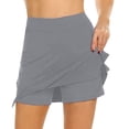 thumbnail image 4 of Ersazi Robe Semi-Formelle pour Femmes Jupe-Short de Performance Active pour Femmes Jupe Légère pour Course Tennis Sport Gris TTG, 4 of 6