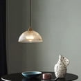 thumbnail image 4 of Clear Ribbed Glass Dome Pendant Light Fixture, Semicircle Transparent Glass Pendant Lamp, Vintage Farmhouse Pendant Light, Pendant Lighting for Kitchen Island Sink Dining Table Bar Entrance, 4 of 7