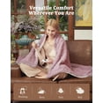 thumbnail image 3 of 84x90 Heated Throw Blanket with Thick Tufted Cable Pattern,10 Heat Levels&10Timer Settings,Electric Throw with Intelligent Temperature Control,Machine Washable,Fast Heating，Pink, 3 of 9