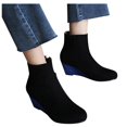 thumbnail image 3 of HKEJIAOI Bottines pour Femmes Grande Taille Bottes pour Femmes Plateforme Cheville Bout Rond Compensées Grande Taille Bottines Courtes, 3 of 5