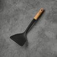 thumbnail image 3 of Thyme & Table Food-Safe Silicone Turner with Beechwood Handle, Black, 3 of 5