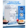 thumbnail image 2 of VEVOR Commercial Ice Shaver 220LBS/H Electric Ice Crusher Snow Cone Maker White, 2 of 9