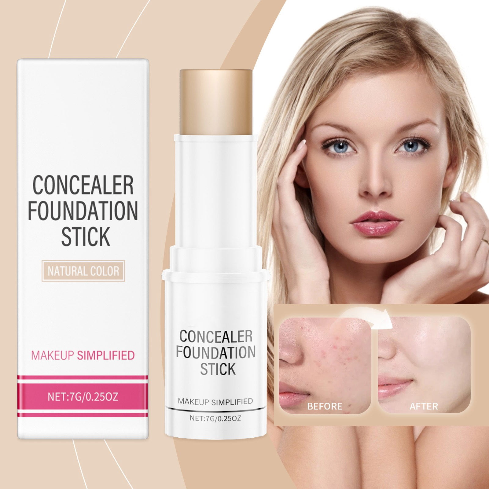 WIFKLSIIPG Concealer Foundation Make up Stick Natural Concealer Foundation Make up Stick Portable Sweat Proof Light and Makeup