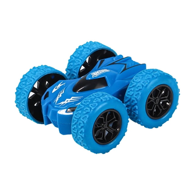 Dual-Sided Inertia Car - Flip-and-Roll Action for Thrilling Play, Rugged Plastic Construction, Portable Size for Travel or Home Fun