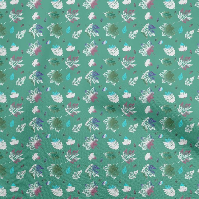 oneOone Popeline de Coton Vert Mer Tissu Automne Matière de Robe Tissu Imprimé Tissu au Mètre 56 Pouces de Large