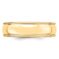 thumbnail image 3 of Bande Demi-Ronde 14KY 6mm LTW Milgrain Taille 7.5 Taille 7.5, 3 of 4