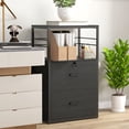 thumbnail image 2 of Vinsetto 2 Drawer File Cabinet, Lockable Adjustable Hanging Bar, Black, 2 of 10