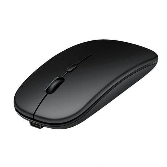 Rechargeable Bluetooth Mouse for Laptop Tablet Macbook/iPad/iPhone (iOS13.1.2 or Later) Slim Silent Mouse 3 DPI Adjustable 800/1200/1600 Portable for Windows/Linux/Android Black