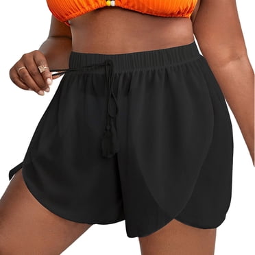 Ketyyh-chn99 Swim Shorts Women 2024 Tankini Swimsuits for Fashion Women's High Waisted Swim Shorts Swim Board Shorts for Women Black,4XL