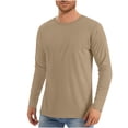 thumbnail image 1 of Long Sleeve T-Shirts for Men Casual Crew Neck Solid Color Tops Lightweight Breathable Sun Protection Blouse Clothes, 1 of 5