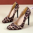 thumbnail image 5 of Cameland Women's Large Size Suede Leopard Print Four Seasons Matching Fine Heel Pointed Heels, 5 of 5