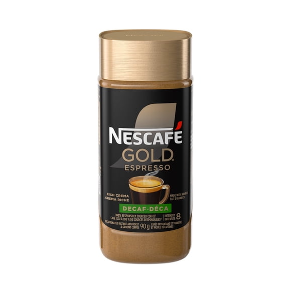 Nescafe GOLD Decaf Espresso Premium Instant Roast & Ground Coffee, With Layer Of Crema