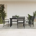 thumbnail image 1 of vidaXL 5 Piece Garden Dining Set Black Steel and Textilene, 1 of 5