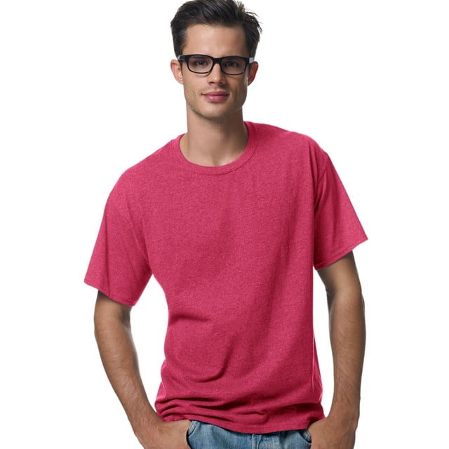 Hanes ComfortBlend EcoSmart T-Shirt à Col Ras du Cou pour Hommes, 3X, Rouge Chiné