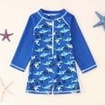 thumbnail image 2 of TOOYOU Toddler Boy Swimsuit Swimwear Long Sleeve Rash Guard Print For Baby Beach Pool Swimming Sun Summer Outfit Practical And Durable Bathing Suit For Child Size 18-24 Months,Black, 2 of 6
