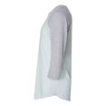 thumbnail image 3 of 5050 Raglan Three-Quarter Sleeve Tee, XS, Light BlueHeather Grey, 3 of 4