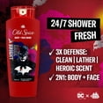 thumbnail image 4 of Old Spice Cleansing Body Wash for Men, 24/7 Shower Fresh with Lasting Scent, 2 in 1 Body and Face Wash, Rich Lather, Batman, Black Cherry and Nightfall Scent, 4 of 16