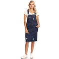 thumbnail image 1 of Junior Womens Distressed Denim Adjustable Strap Overall Dress, Indigo, X-Large, 1 of 5