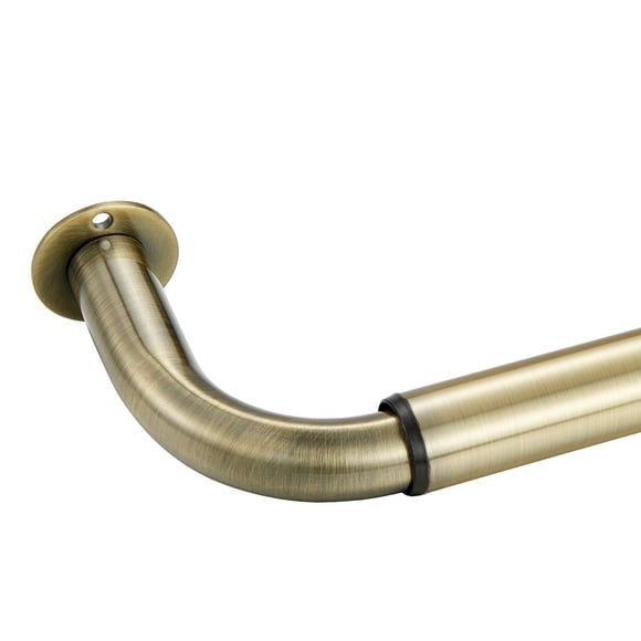 Room Darkening Curtain Rod Wrap Around Design Extra-Thick 1-Inch Diameter Single Drapery Rod Extendable Metal Rod Set For The Blackout Curtains And Sheer (Antique Bronze 84-120"")