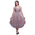 thumbnail image 1 of Bimba Robe de Plage Bohème Sans Manches Midi à Bretelles Imprimée Florale pour Femme - X-Grand, 1 of 1