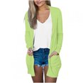 thumbnail image 1 of AherBiu Womens Cardigan Tops Long Sleeve Open Front Mid-Long Outwear with Pockets Spring Clothes, 1 of 5