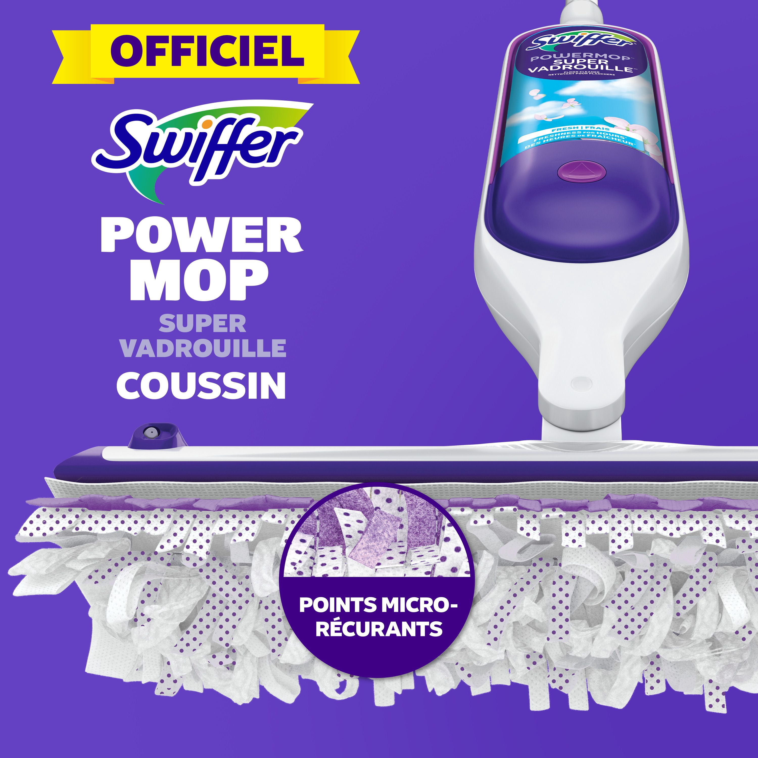 Recharges de coussins nettoyants multi-surfaces Swiffer SuperVadrouille pour planchers, 11 unités