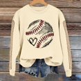thumbnail image 1 of IMENGL Spring baseball print crew neck hooded sweatshirt long, Beige L, Size M-2XL, 1 of 4