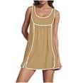 thumbnail image 1 of Cinvoph Robe de Tennis d'Été pour Femmes, Athlétique, à Encolure Carrée, Sans Manches, Mini-Robe, Décontractée, pour Entraînement, Exercice, Golf, 1 of 8