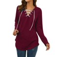 thumbnail image 1 of Women‘s Solid Color Long Sleeve Printed Top Pink M, 1 of 4