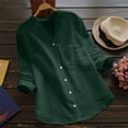 thumbnail image 2 of Chemise Blouse Décontractée pour Femmes en Coton et Lin Uni à Manches Longues, Boutonnée, 2 of 8