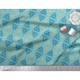 thumbnail image 2 of Soimoi Blue polyester Crepe Fabric Triangle Art Geometric Print Fabric by the Yard 52 Inch Wide, 2 of 5