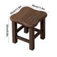 thumbnail image 3 of Solid Wood Square Stool - Versatile Seat or Coffee Table for Living Rooms, Coffee Finish, 3 of 9