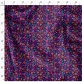 thumbnail image 4 of Soimoi Purple Modal Satin Fabric Flower & Butterfly Print Sewing Fabric BTY 42 Inch Wide, 4 of 5