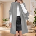 thumbnail image 1 of Lovzfmll Manteau Trench en Laine pour Femme, Revers Cranté Mode avec Poches à Rabat Gris, 3TG, 1 of 3