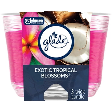 Glade® Scented 3-Wick Candle Air Freshener, Exotic Tropical Blossoms