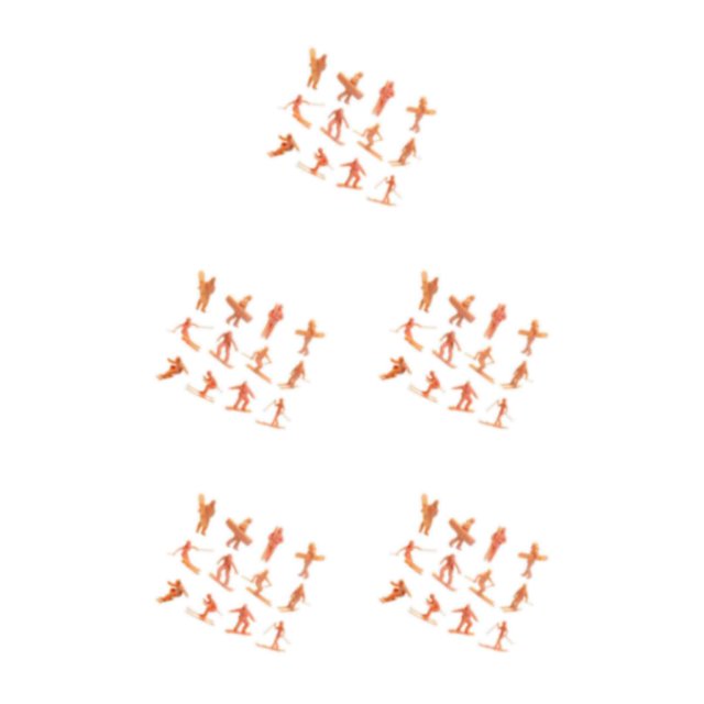maskred Skiing Figures Resin Doll Model for Decoration Miniatures Desk DIY Garden Skin 87th 5PCS