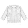 thumbnail image 4 of MIASHUI T-Shirt à Paillettes pour Garçons et Filles, Col Rond, Manches Longues, pour Carnaval, Argent, 8-9 Ans, 4 of 6
